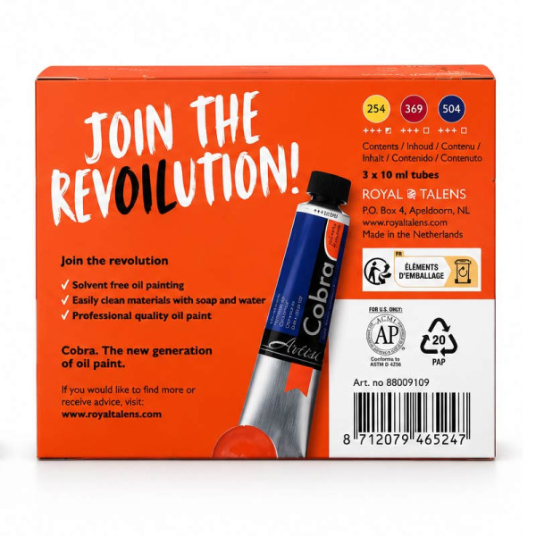 Coffret découverte 3 tubes peinture à l’huile Cobra Artist – Royal Talens