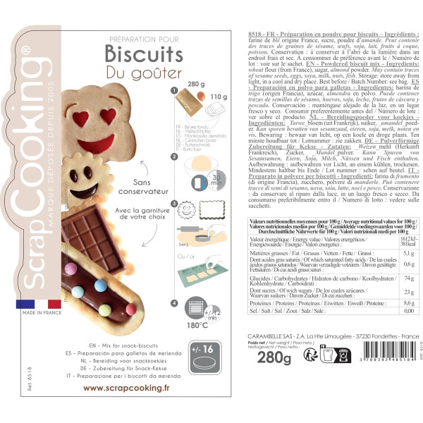 Préparation pour biscuits du goûter - Mix pâtisserie - ScrapCooking - 280 g
