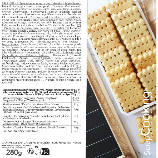 Préparation pour biscuits du goûter - Mix pâtisserie - ScrapCooking - 280 g