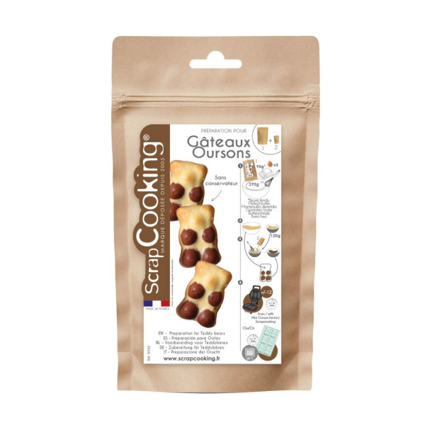photo-Préparation pour gâteaux oursons - Mix nature et cacao - ScrapCooking - 295 g