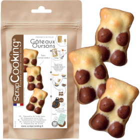 Préparation pour gâteaux oursons - Mix nature et cacao - ScrapCooking - 295 g