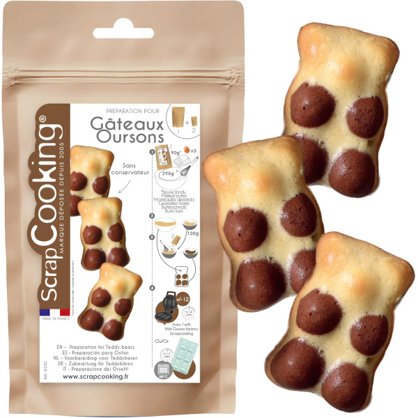 Préparation pour gâteaux oursons - Mix nature et cacao - ScrapCooking - 295 g