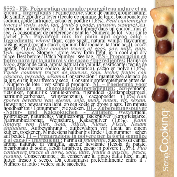 Préparation pour gâteaux oursons - Mix nature et cacao - ScrapCooking - 295 g