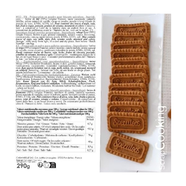 Préparation pour biscuits spéculoos maison - Environ 24 biscuits - ScrapCooking - 290 g