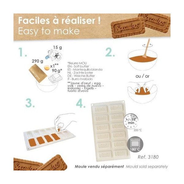 Préparation pour biscuits spéculoos maison - Environ 24 biscuits - ScrapCooking - 290 g