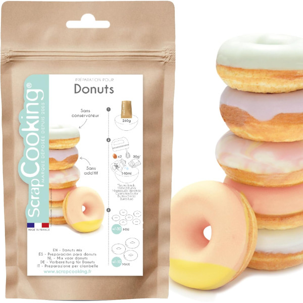 Préparation pour donuts maison - Mini et maxi donuts - ScrapCooking - 270 g