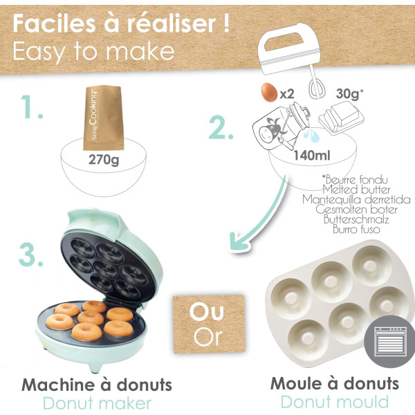 Préparation pour donuts maison - Mini et maxi donuts - ScrapCooking - 270 g