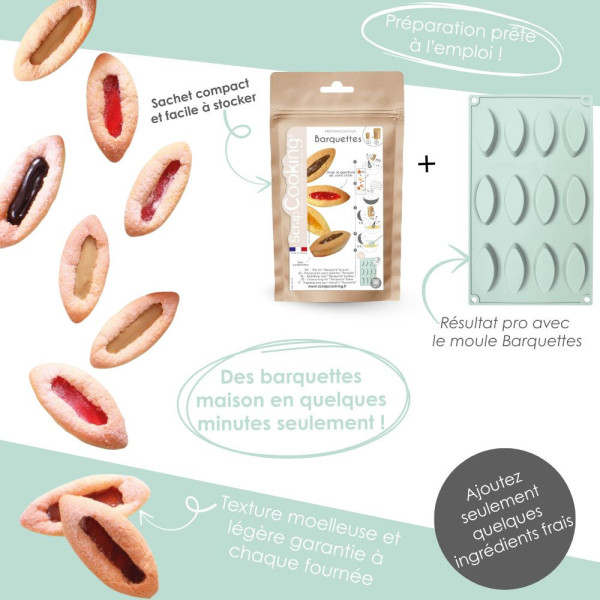 Préparation pour biscuits barquettes maison - Goûter et desserts - ScrapCooking - 150 g