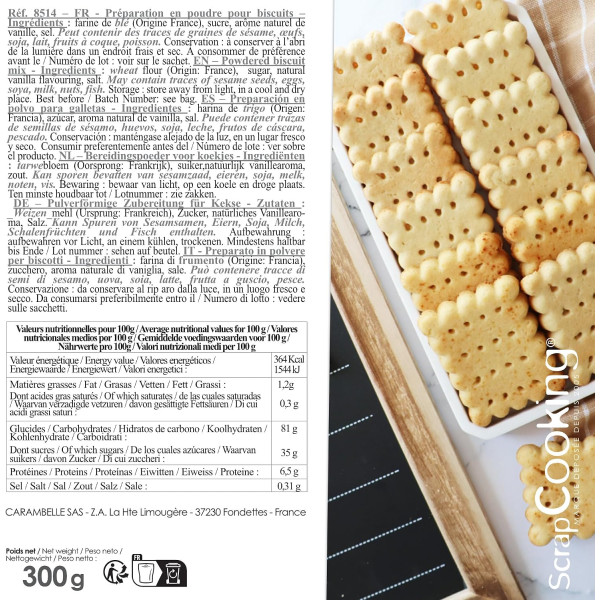 Préparation pour petits-beurre maison - Environ 11 biscuits - ScrapCooking - 300 g