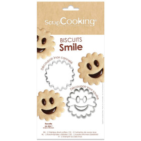 photo-2 emporte-pièces biscuits sourire - Ronds cannelés en inox - ScrapCooking