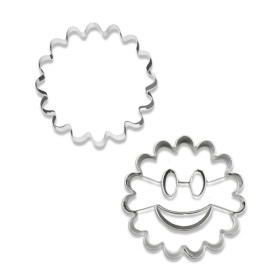 2 emporte-pièces biscuits sourire - Ronds cannelés en inox - ScrapCooking