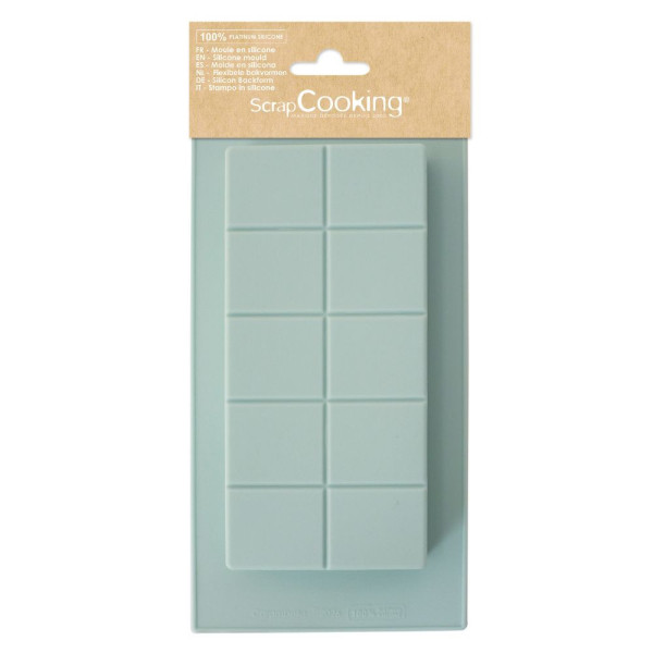 photo-Moule tablette de chocolat en silicone Platinum - 21 x 10,5 x 2 cm - ScrapCooking