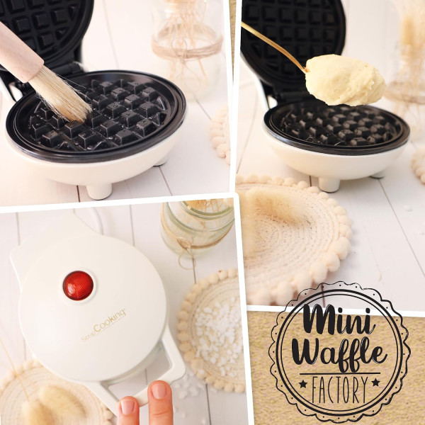 Mini gaufrier rond pour gaufres liégeoises - Plaque Ø 12 cm - 500 W - ScrapCooking