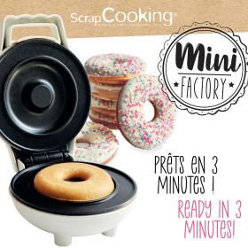 Mini machine à donuts - Plaque Ø 8 cm - 360 W - ScrapCooking