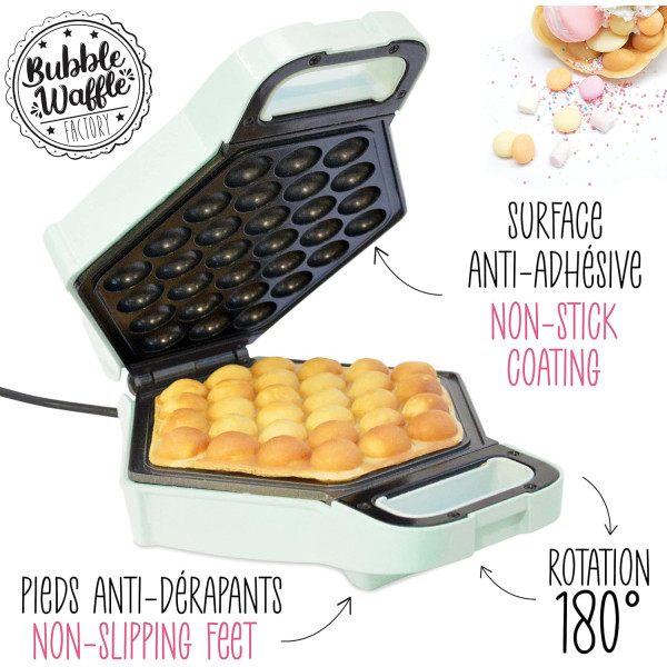 Machine à Bubble Waffles - Rotation 180° - 700 W - Bubble Waffle Factory ScrapCooking
