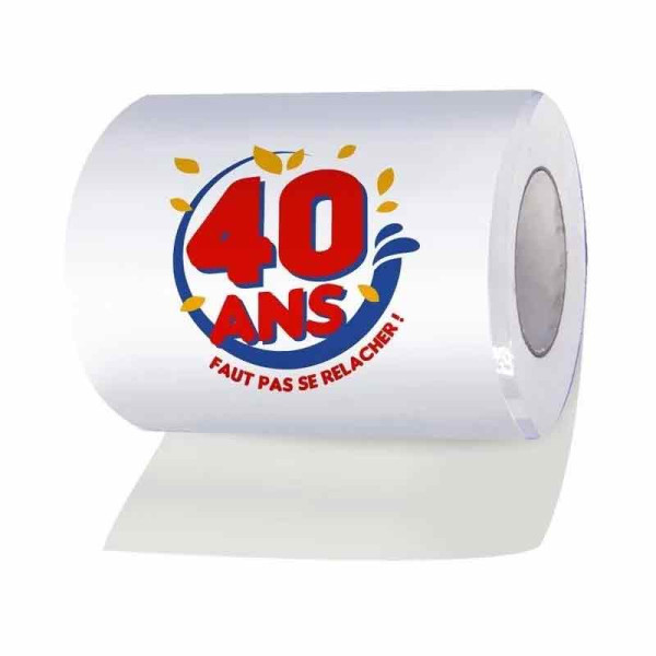 photo-Papier toilette - Décoré - 40ans - Humour - Idée cadeau - Fête - Anniversaire - PQ royal