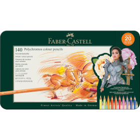 photo-Coffret métal 140 crayons de couleur Polychromos Faber-Castell – Mine 3,8 mm, dessin et illustration