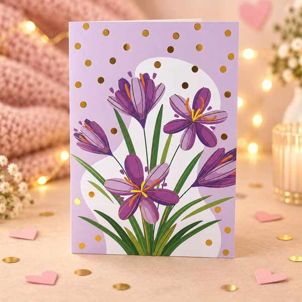 Carte 3D pop-up anniversaire et vœux - Tulipes en fleur - 12 x 17 cm