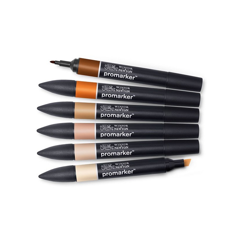 Lot de 6 Feutres Promarker tons chair - Winsor et Newton | Surdiscount