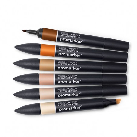 Lot de 6 Feutres Promarker tons chair - Winsor et Newton | Surdiscount