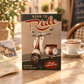 Carte 3D pop-up anniversaire et vœux - Vespa Vintage - 12 x 17 cm