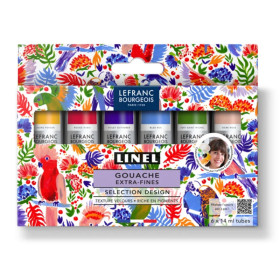 photo-Coffret de 6 tubes de gouache extra-fine Linel – Sélection Design Carole Rampinetta – Lefranc Bourgeois