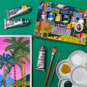 Coffret de 6 tubes de gouache extra-fine Linel – Sélection voyage Nolwenn Studio – Lefranc Bourgeois