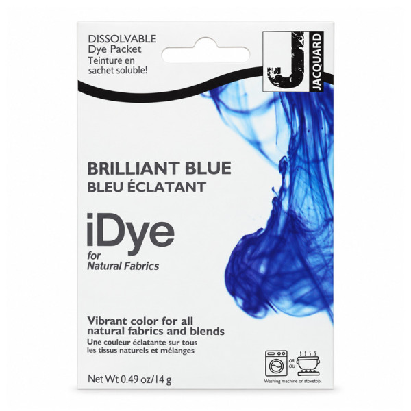 photo-Teinture textile en sachet soluble iDye Natural – Bleu éclatant 417 – 14 g – Jacquard