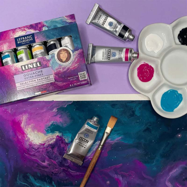 Coffret de 6 tubes de gouache extra-fine Linel – Sélection Fantasy par Pawm – Lefranc Bourgeois