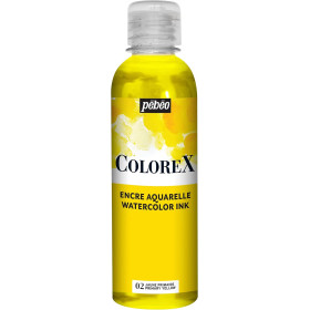 photo-Encre aquarelle - Jaune primaire - Pébéo - Colorex - Calligraphie, dessin - 250ml