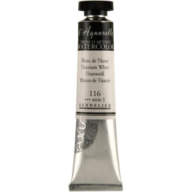 photo-Aquarelle extra-fine Sennelier L’Aquarelle – Blanc de titane n°116 – tube 21 ml