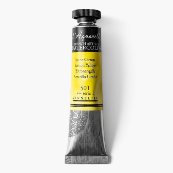 Aquarelle extra-fine Sennelier L’Aquarelle – Jaune citron n°501 – tube 21 ml