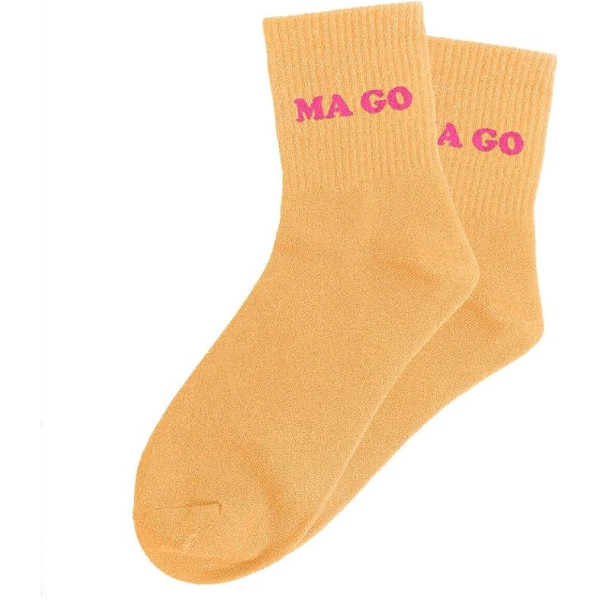 Chaussettes à paillettes orange tuftées « Ma Go » – Pointure 36-42 – STC