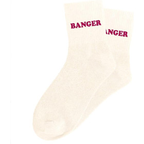 Chaussettes à paillettes beige tuftées « BANGER » – Pointure 36-42 – STC