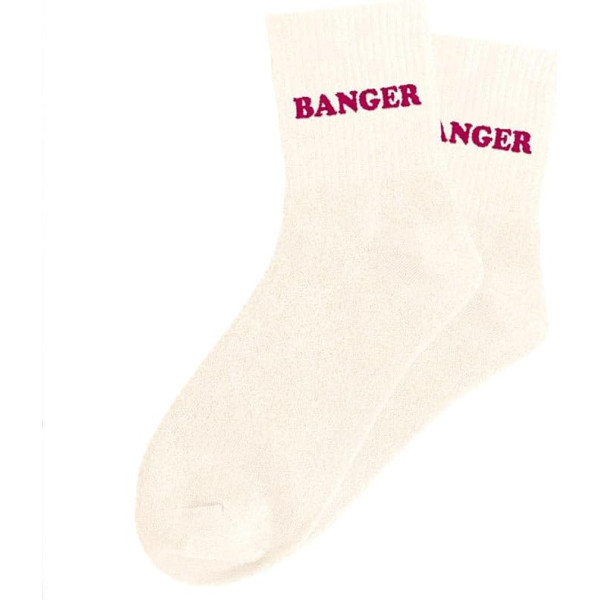 Chaussettes à paillettes beige tuftées « BANGER » – Pointure 36-42 – STC