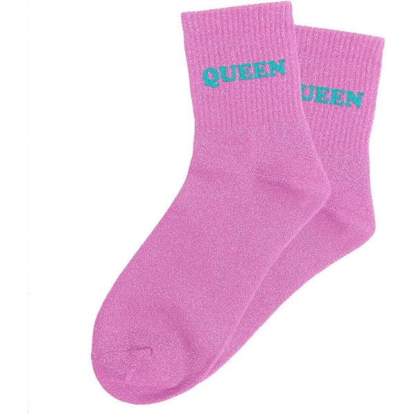 Chaussettes à paillettes roses tuftées « QUEEN » – Pointure 36-42 – STC