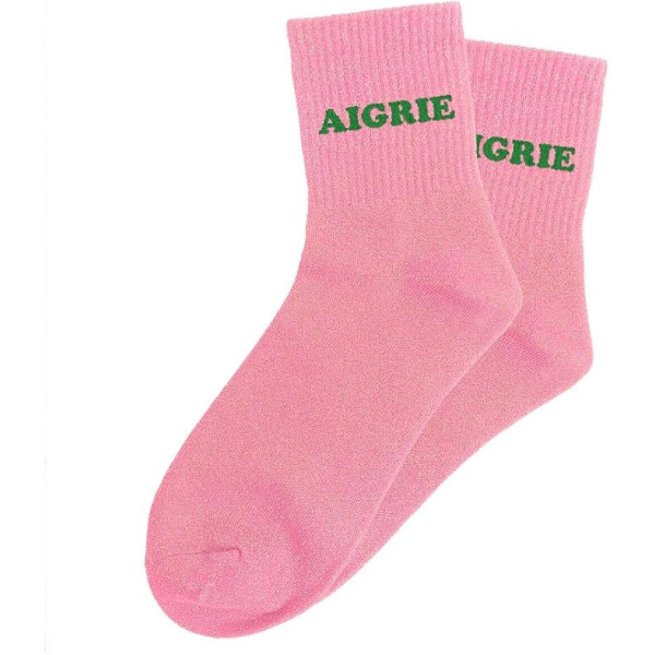 Chaussettes à paillettes roses tuftées « Aigrie » – Pointure 36-42 – STC