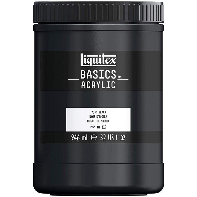 photo-Peinture acrylique - Noir d'ivoire - 276 - Liquitex Basics acrylic - Pot 946ml