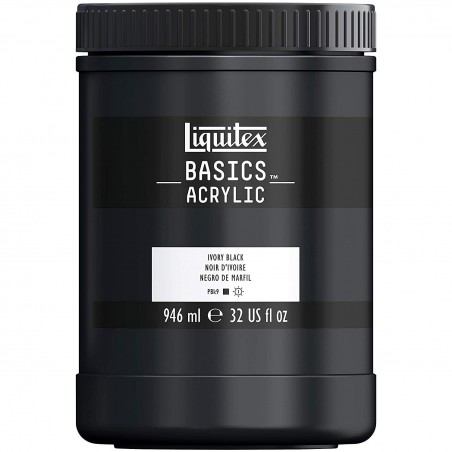 photo-Peinture acrylique - Noir d'ivoire - 276 - Liquitex Basics acrylic - Pot 946ml