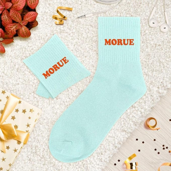 Chaussettes à paillettes bleues tuftées « Morue » – Pointure 36-42 – STC