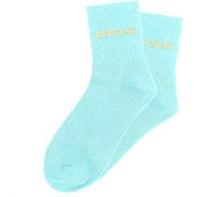 Chaussettes à paillettes bleues tuftées « Rêveuse » – Pointure 36-42 – STC
