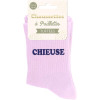 Chaussettes à paillettes violettes tuftées « Chieuse » – Pointure 36-42 – STC