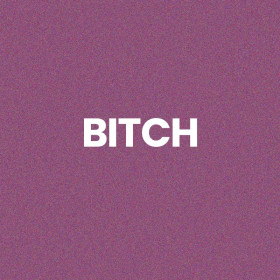 Chaussettes à paillettes violettes tuftées « Bitch » – Pointure 36-42 – STC