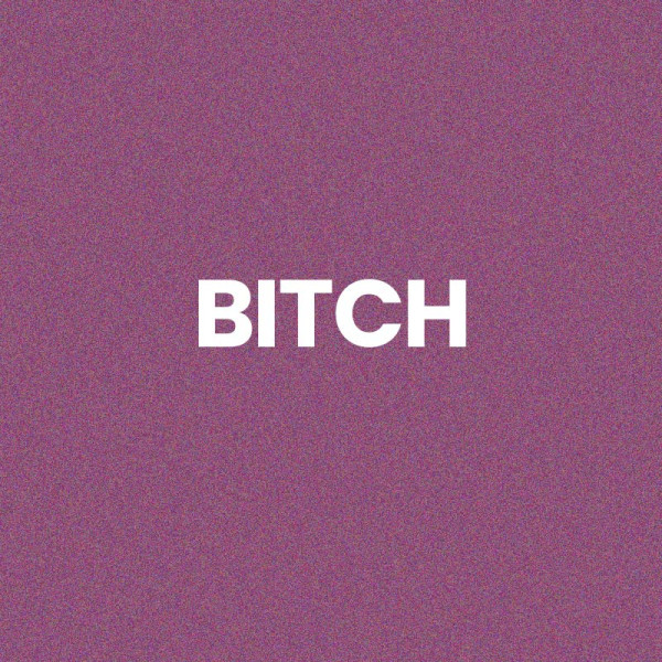 Chaussettes à paillettes violettes tuftées « Bitch » – Pointure 36-42 – STC