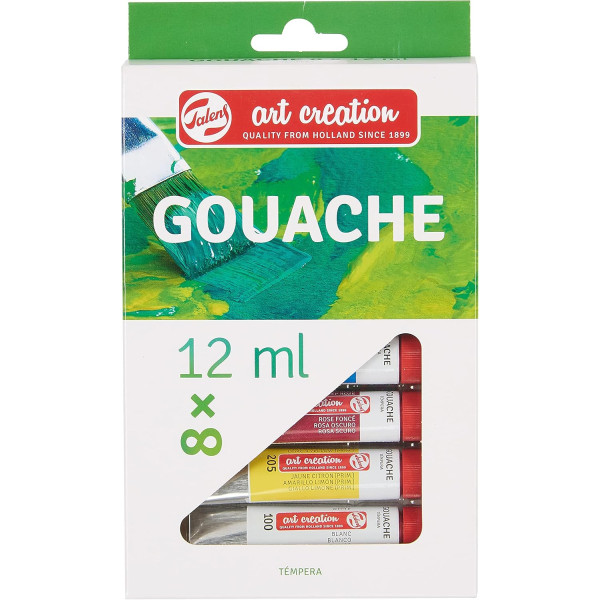 Coffret de 8 tubes de gouache 12 ml – Talens Art Creation