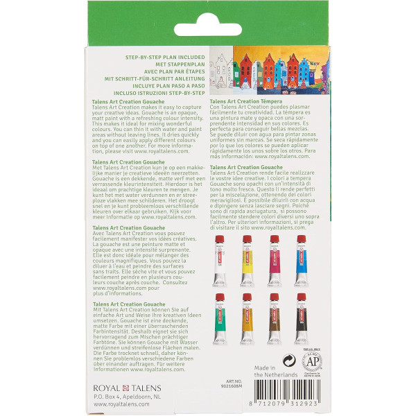 Coffret de 8 tubes de gouache 12 ml – Talens Art Creation