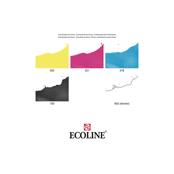 Brush Pens Ecoline couleurs primaires x5 – Royal Talens