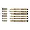 Lot de 6 fineliners noirs Sakura Pigma Micron – tailles 005 à 08