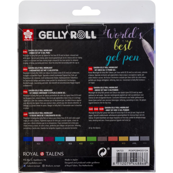 Set de 12 stylos gel Moonlight 06 – trait de 0,35 mm