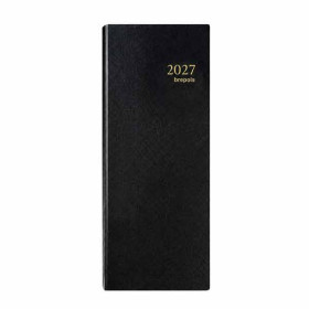 Agenda journalier 2027 Brepols Saturnus 0111 – 12,8 x 33 cm – Noir